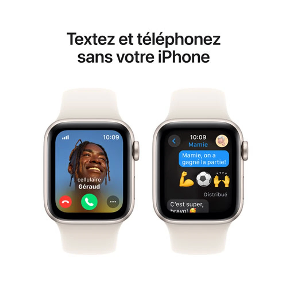 Apple Watch SE (GPS + Cellular) de 40 mm avec boîtier en aluminium comète et bracelet sport comète - Petit/Moyen