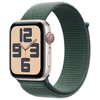 Apple Watch SE (GPS + Cellular) 44mm Starlight Aluminum Case with Lake Green Sport Loop