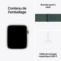 Apple Watch SE (GPS + Cellular) 44mm Starlight Aluminum Case with Lake Green Sport Loop