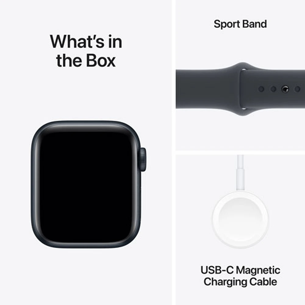 Apple Watch SE (GPS + Cellular) 40mm Midnight Aluminum Case with Midnight Sport Band - Small/Medium