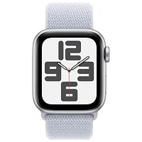 Apple Watch SE (GPS + Cellular) 40mm Silver Aluminum Case with Blue Cloud Sport Loop