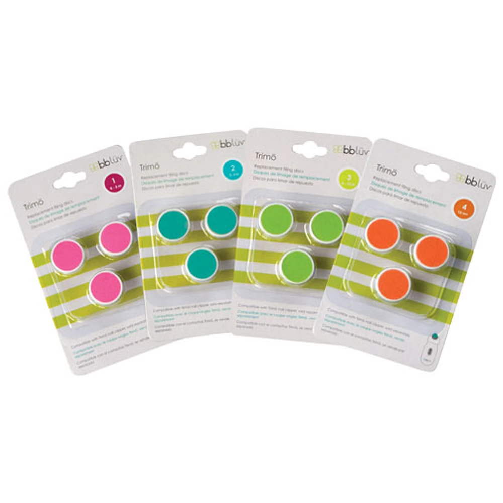 Disques de rechange de bbluv pour coupe-ongles électrique Trimö, stade 4 (12 mois et plus), paquet de 3 - Orange