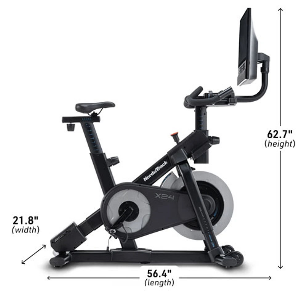 Cardiovélo X24 de NordicTrack avec écran tactile pivotant de 24 po