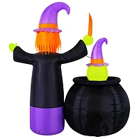 Occasions Halloween 1.52m (5ft.) Inflatable Animated Witch with Cauldron