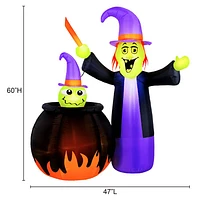 Occasions Halloween 1.52m (5ft.) Inflatable Animated Witch with Cauldron