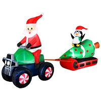 Occasions Christmas 3.66m (12ft.) Inflatable Santa ATV Pulling Tree