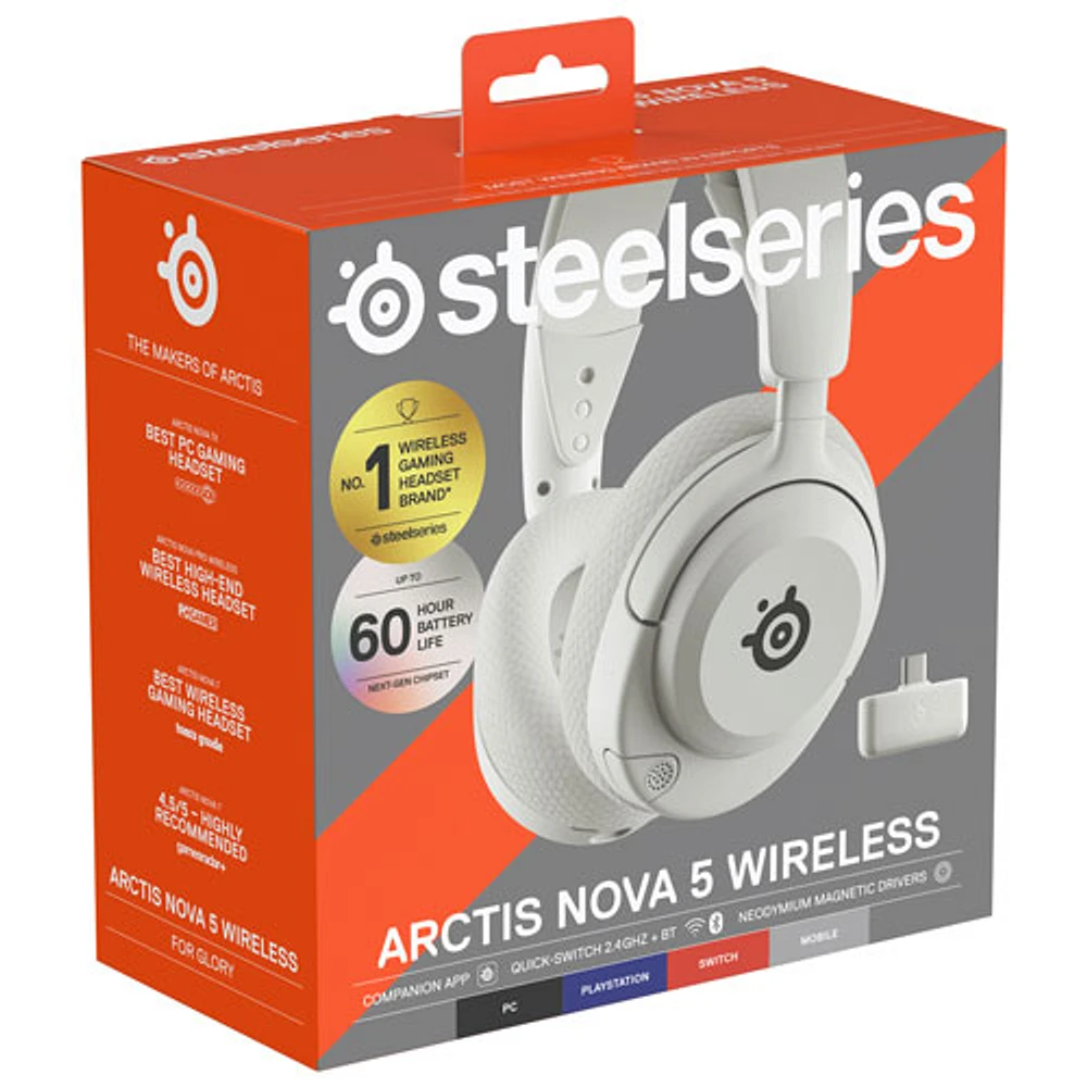 Casque de jeu sans fil Arctis Nova 5 de SteelSeries - Blanc