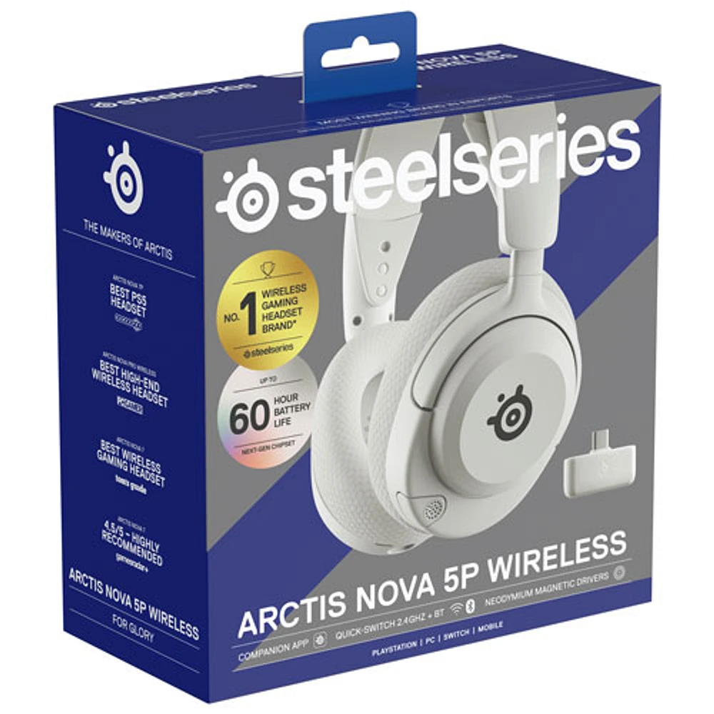 SteelSeries Arctis Nova 5P Wireless Gaming Headset - White