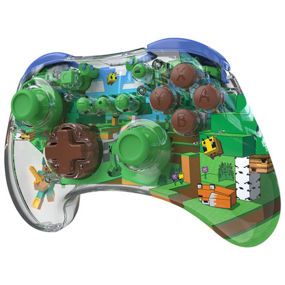 Manette sans fil REALMz de PDP pour Switch - Biome de la forêt Minecraft