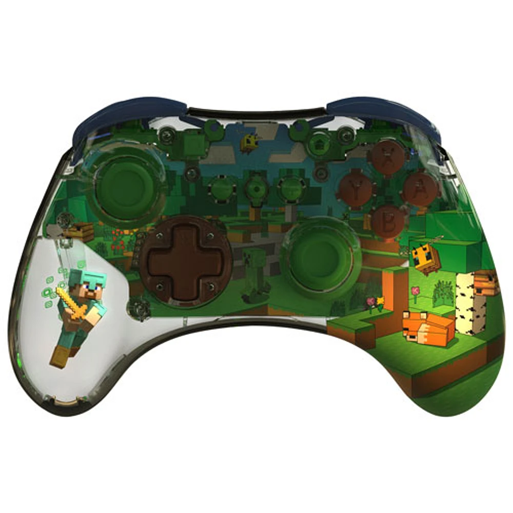 Manette sans fil REALMz de PDP pour Switch - Biome de la forêt Minecraft