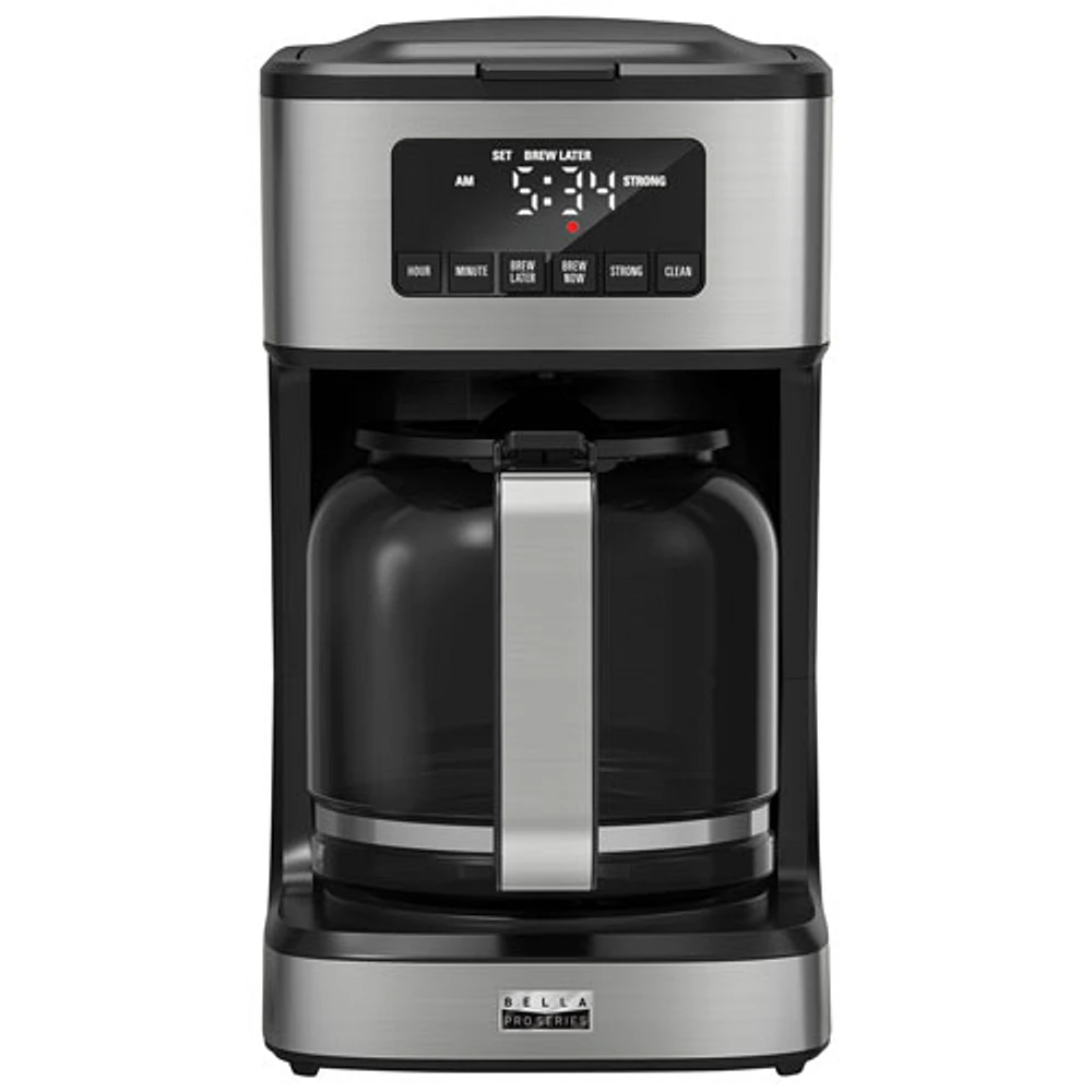 Bella Pro Programmable Drip Coffee Maker -12-Cups - Stainless Steel - Only at Best Buy