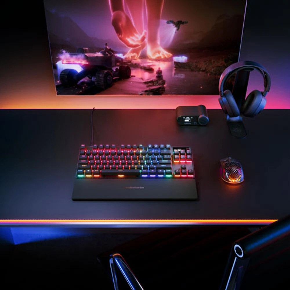 Clavier de jeu ergonomique mécanique rétroéclairé Apex Pro Gen 3 sans pavé numérique avec commutateurs Ominpoint 3.0 de SteelSeries