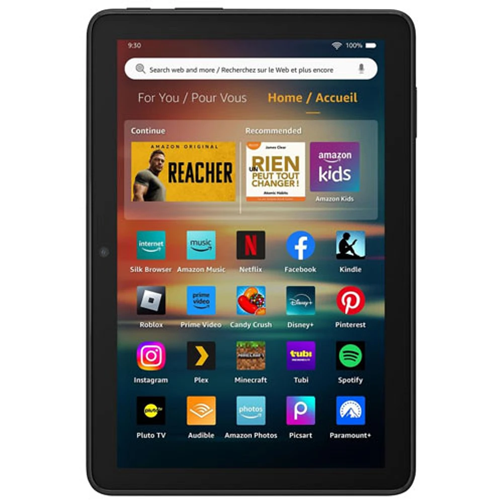 Tablette 8 po 32 Go FireOS Fire HD 8 (2024) d'Amazon avec processeur à 6 coeurs MTK/MT8169A - Noir