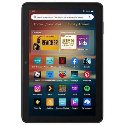 Tablette 8 po 32 Go FireOS Fire HD 8 (2024) d'Amazon avec processeur à 6 coeurs MTK/MT8169A - Noir