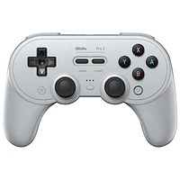 8BitDo Pro 2 Bluetooth Controller for Windows/iOS/Android/Steam Deck/Switch - Grey