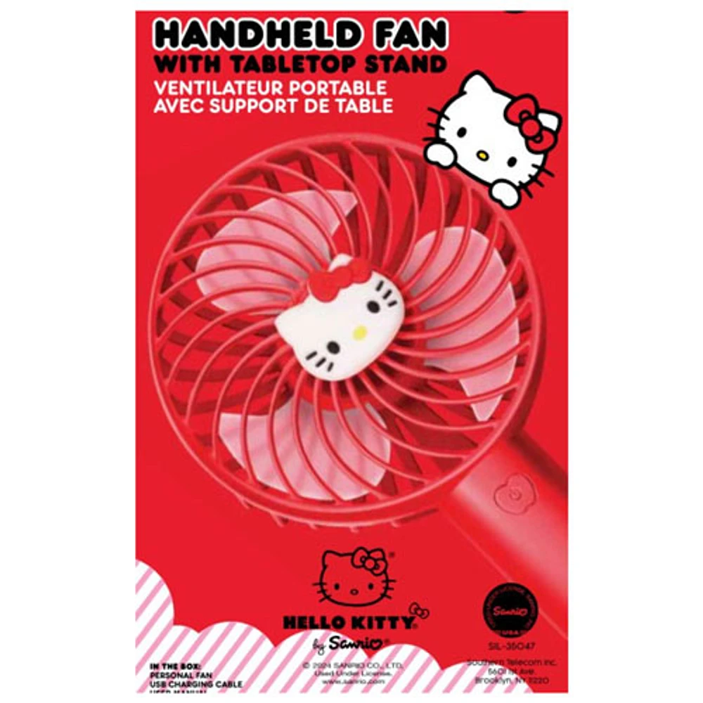 Hello Kitty Handheld Fan with Tabletop Stand (HKFAN100RD)