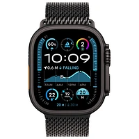 TELUS Apple Watch Ultra 2 (GPS + Cellular) 49mm Black Titanium Case w/Black Titanium Milanese Loop -L-Monthly Financing