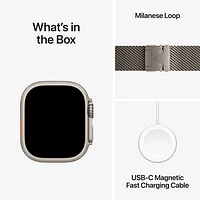 TELUS Apple Watch Ultra 2 (GPS + Cellular) 49mm Natural Titanium Case w/Natural Titanium Milanese Loop -M- Monthly Financing