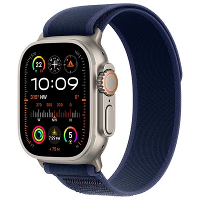 Apple Watch Ultra 2 (GPS + Cellulaire) avec boîtier de 49 mm en titane et bracelet Sentier bleu par TELUS - M/G - Financement mensuel