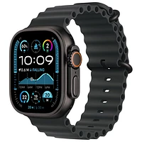 TELUS Apple Watch Ultra 2 (GPS + Cellular) 49mm Black Titanium Case with Black Ocean Band - Monthly Financing