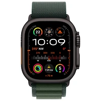 TELUS Apple Watch Ultra 2 (GPS + Cellular) 49mm Black Titanium Case w/Dark Green Alpine Loop