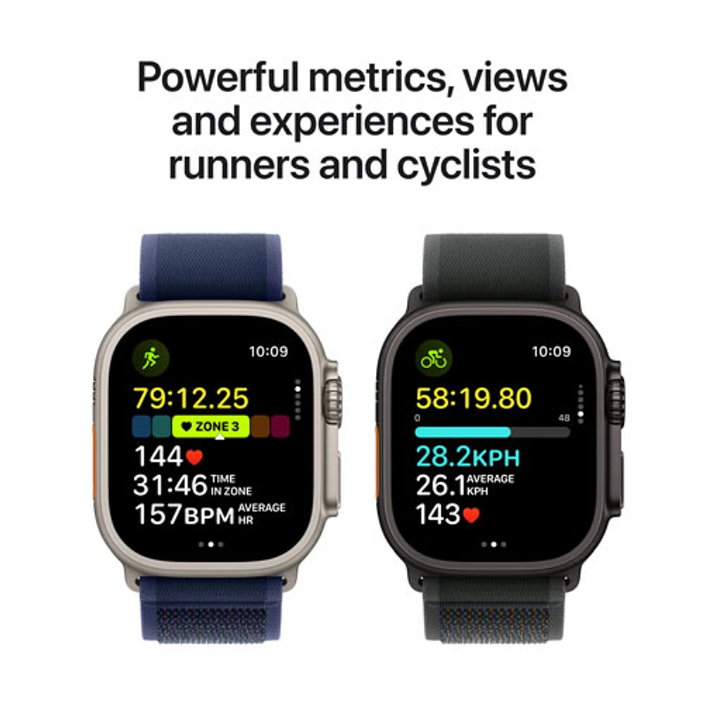 TELUS Apple Watch Ultra 2 (GPS + Cellular) 49mm Black Titanium Case with Black Trail Loop -S/M- Monthly Financing