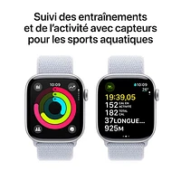 TELUS Apple Watch Series 10 (GPS + Cellular) 42mm Silver Aluminum Case w/Blue Cloud Sport Loop - Monthly Financing