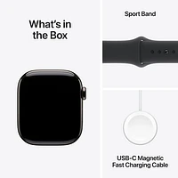 TELUS Apple Watch Series 10 (GPS + Cellular) 42mm Slate Titanium Case with Black Sport Band-M/L-Monthly Financing