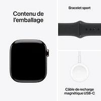 TELUS Apple Watch Series 10 (GPS + Cellular) 42mm Slate Titanium Case with Black Sport Band-M/L-Monthly Financing