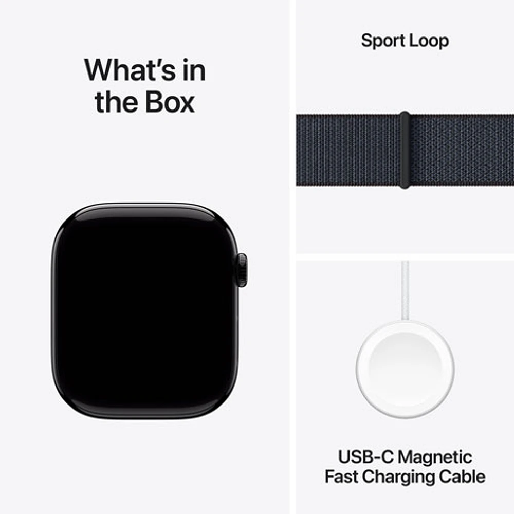 TELUS Apple Watch Series 10 (GPS + Cellular) 46mm Jet Black Aluminum Case with Ink Sport Loop - Monthly Financing