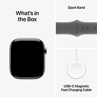 TELUS Apple Watch Series 10 (GPS + Cellular) 46mm Natural Titanium Case w/Stone Grey Sport Band -/M- Monthly Financing