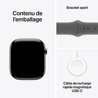 TELUS Apple Watch Series 10 (GPS + Cellular) 46mm Natural Titanium Case w/Stone Grey Sport Band-M/L-Monthly Financing