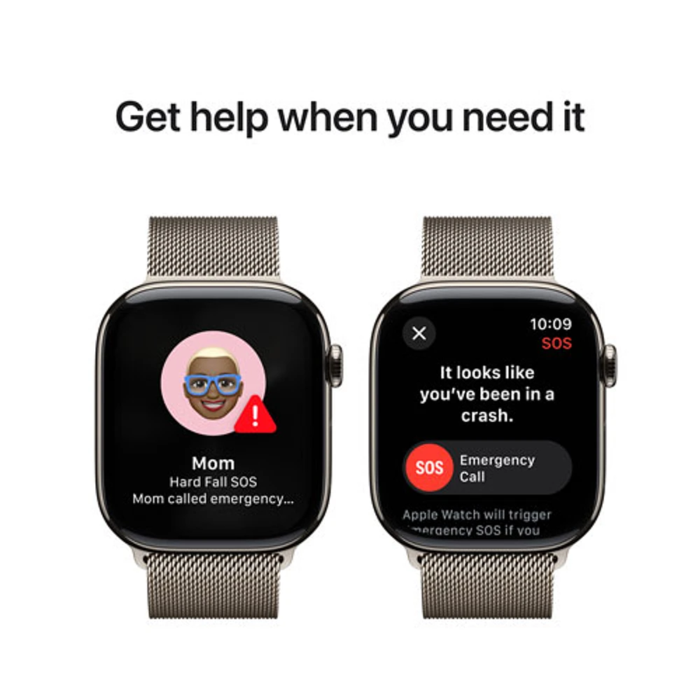 TELUS Apple Watch Series 10 (GPS + Cellular) 46mm Natural Titanium Case w/Natural Milanese Loop-M/L-Monthly Financing