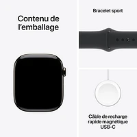 TELUS Apple Watch Series 10 (GPS + Cellular) 46mm Slate Titanium Case w/Black Sport Band -S/M- Monthly Financing