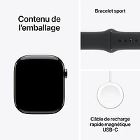 TELUS Apple Watch Series 10 (GPS + Cellular) 46mm Slate Titanium Case with Black Sport Band-M/L-Monthly Financing