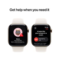 TELUS Apple Watch Series 10 (GPS + Cellular) 46mm Gold Titanium Case w/Starlight Sport Band -M/L-Monthly Financing