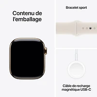 TELUS Apple Watch Series 10 (GPS + Cellular) 42mm Gold Titanium Case w/Starlight Sport Band -M/L- Monthly Financing