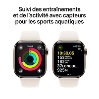 TELUS Apple Watch Series 10 (GPS + Cellular) 42mm Gold Titanium Case w/Starlight Sport Band -M/L- Monthly Financing