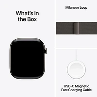 TELUS Apple Watch Series 10 (GPS + Cellular) 46mm Slate Titanium Case w/Slate Milanese Loop -S/M- Monthly Financing