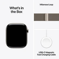 Rogers Apple Watch Series 10 (GPS + Cellular) 46mm Natural Titanium Case with Natural Milanese Loop - /M