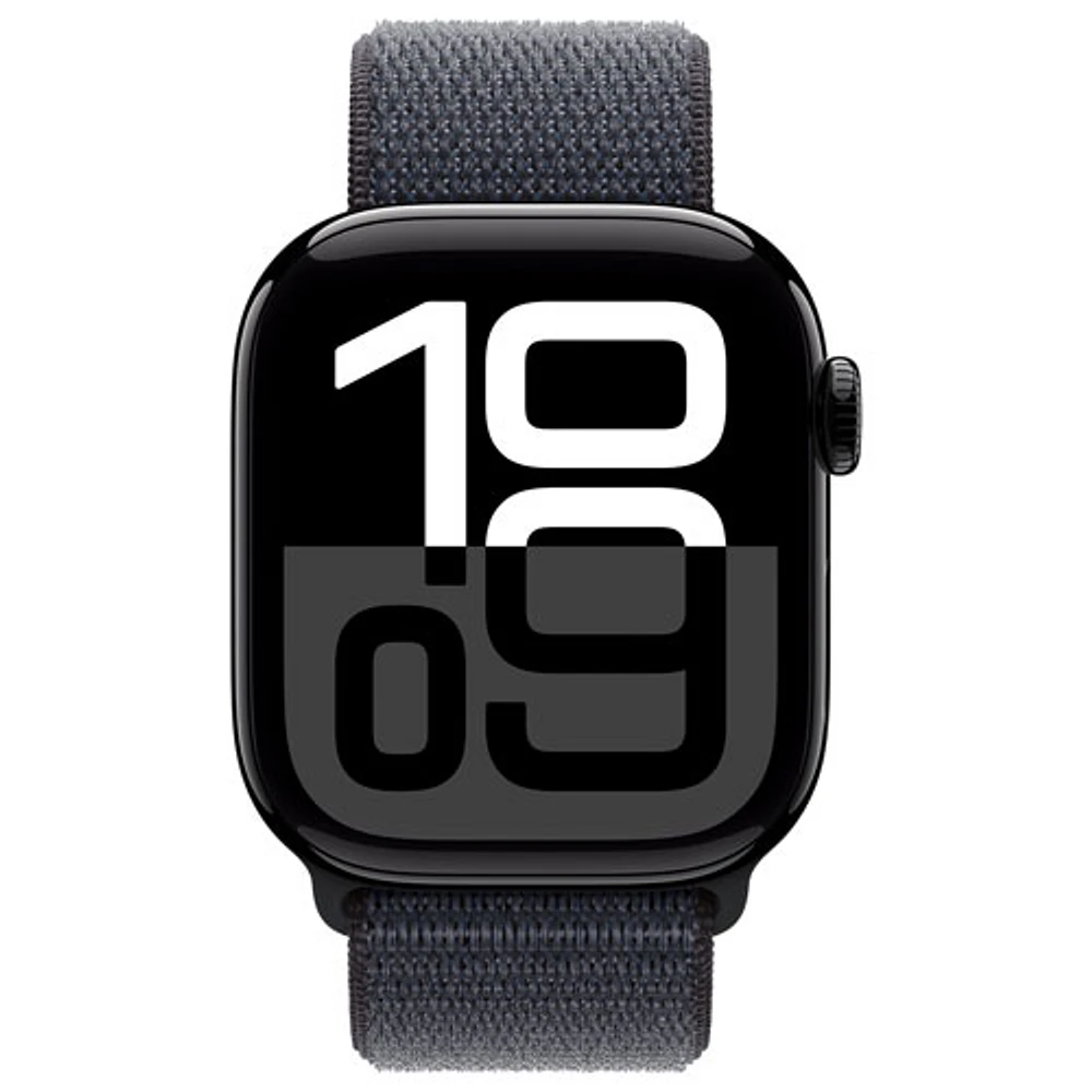 Rogers Apple Watch Series 10 (GPS + Cellular) 42mm Jet Black Aluminum Case with Ink Sport Loop - Monthly Financing