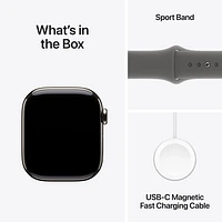 Rogers Apple Watch Series 10 (GPS + Cellular) 42mm Natural Titanium Case with Stone Grey Sport Band - /M