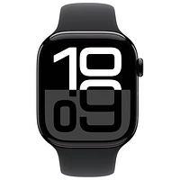 Rogers Apple Watch Series 10 (GPS + Cellular) 46mm Jet Black Aluminum Case with Black Sport Band - /M