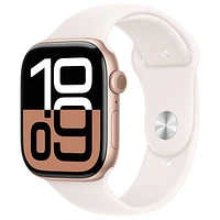 Rogers Apple Watch Series 10 (GPS + Cellular) 46mm Rose Gold Aluminum Case with Light Blush Sport Band - /M