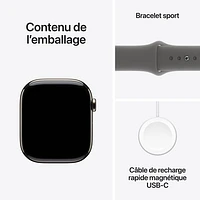 Rogers Apple Watch Series 10 (GPS + Cellular) 46mm Natural Titanium Case with Stone Grey Sport Band - /M