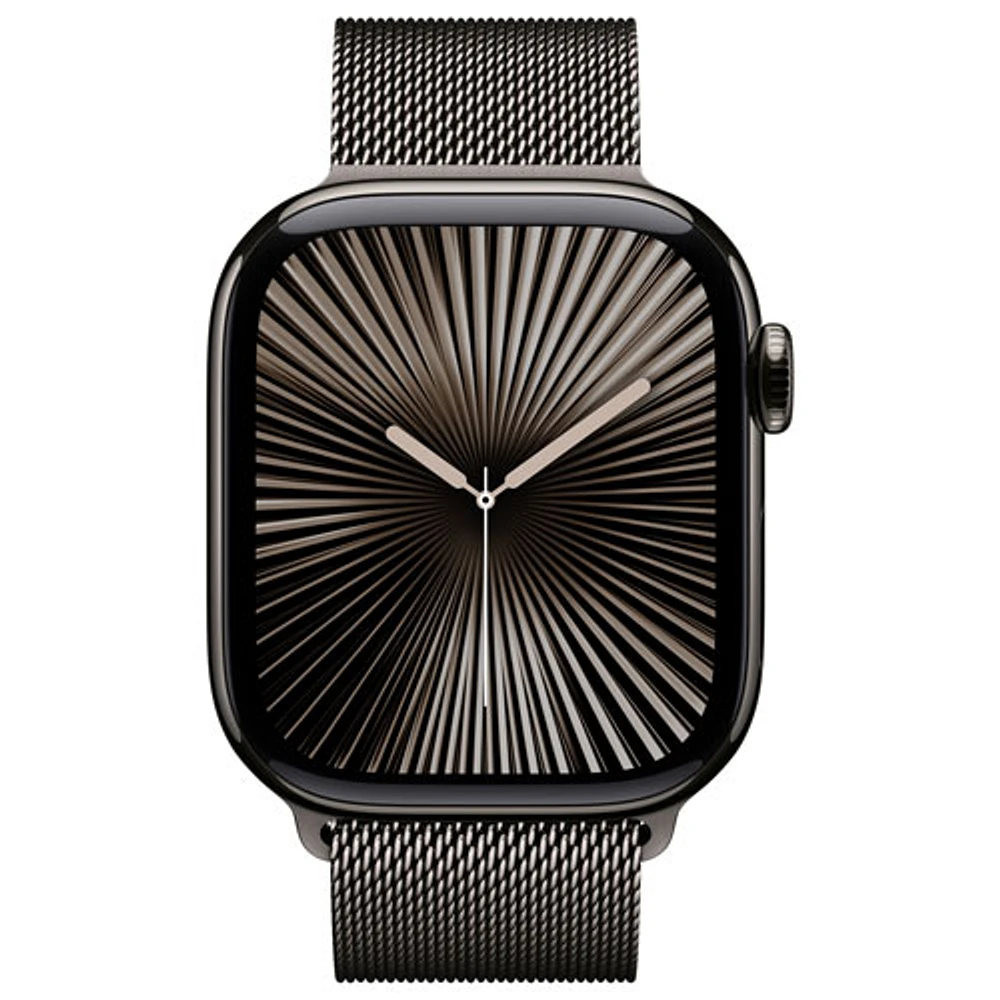 Rogers Apple Watch Series 10 (GPS + Cellular) 42mm Slate Titanium Case with Slate Milanese Loop - M/L - Monthly Financing