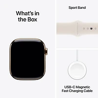 Rogers Apple Watch Series 10 (GPS + Cellular) 42mm Gold Titanium Case w/Starlight Sport Band - / M