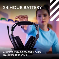 Logitech A50 LIGHTSPEED Wireless Gaming Headset with Base Station - Black