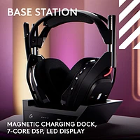 Logitech A50 LIGHTSPEED Wireless Gaming Headset with Base Station - Black