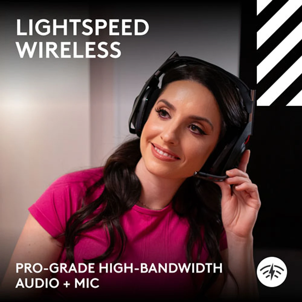 Logitech A50 LIGHTSPEED Wireless Gaming Headset with Base Station - Black